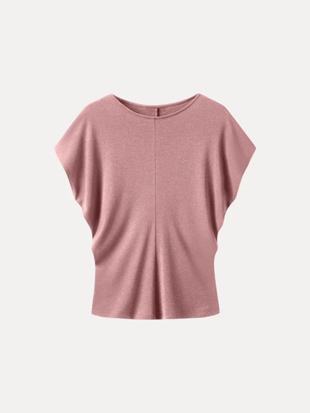 OGL Linen-Blend Round Neck Relaxed Summer Top